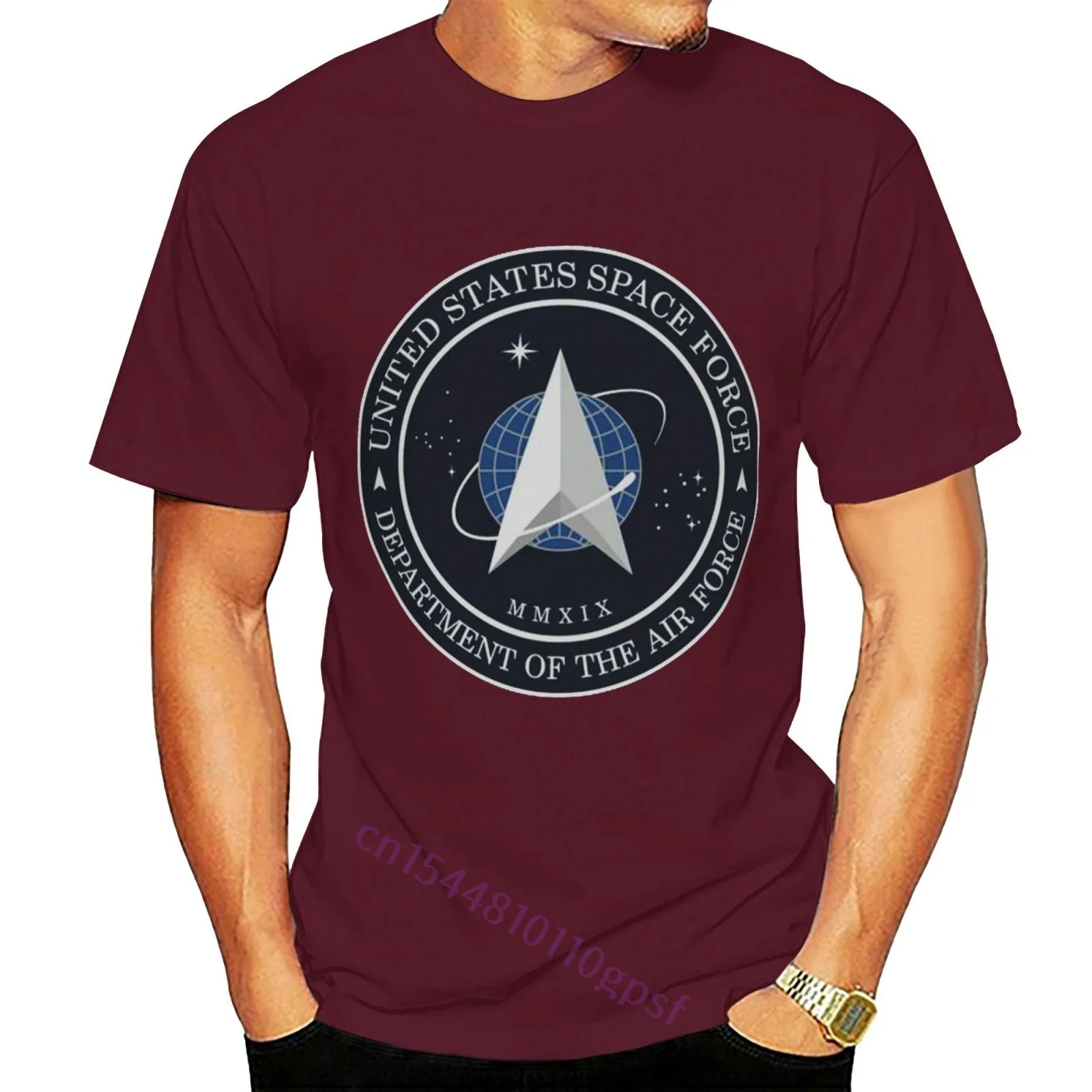 

Unisex United States Space Force Vintage Funny Tshirt Men's 100% Cotton Burgundy T-Shirt Streetwear Tee