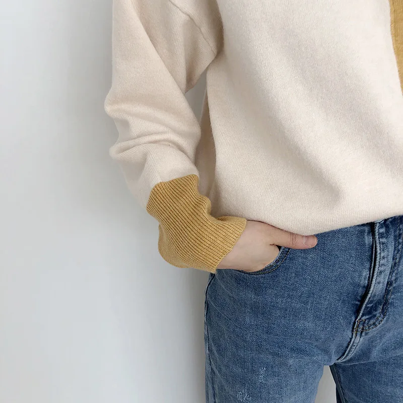 

Autumn Korean Knitted Sweaters Cardigans Women Patchwork Long Sleeve Single Breasted Cardigan Female 2021 Fashion Lady Sweaters