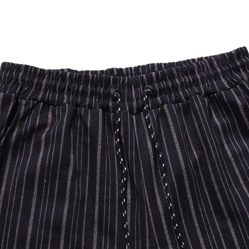 

2020 Autumn and Winter New Men's Elastic Fashion Striped Lace-up Casual Pants