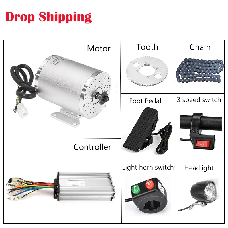 

Электрический бесщеточный двигатель для карт 48 В/60 в 1000 Вт/1500 Вт/1600 Вт/2000 Вт/2500 Вт