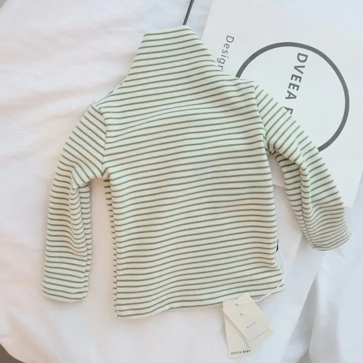 

Baby T-shirt Winter Children's Long Sleeve High T-shirt Bottom Shirt Cotton Children's Stripe Long Sleeve T-shirt p119