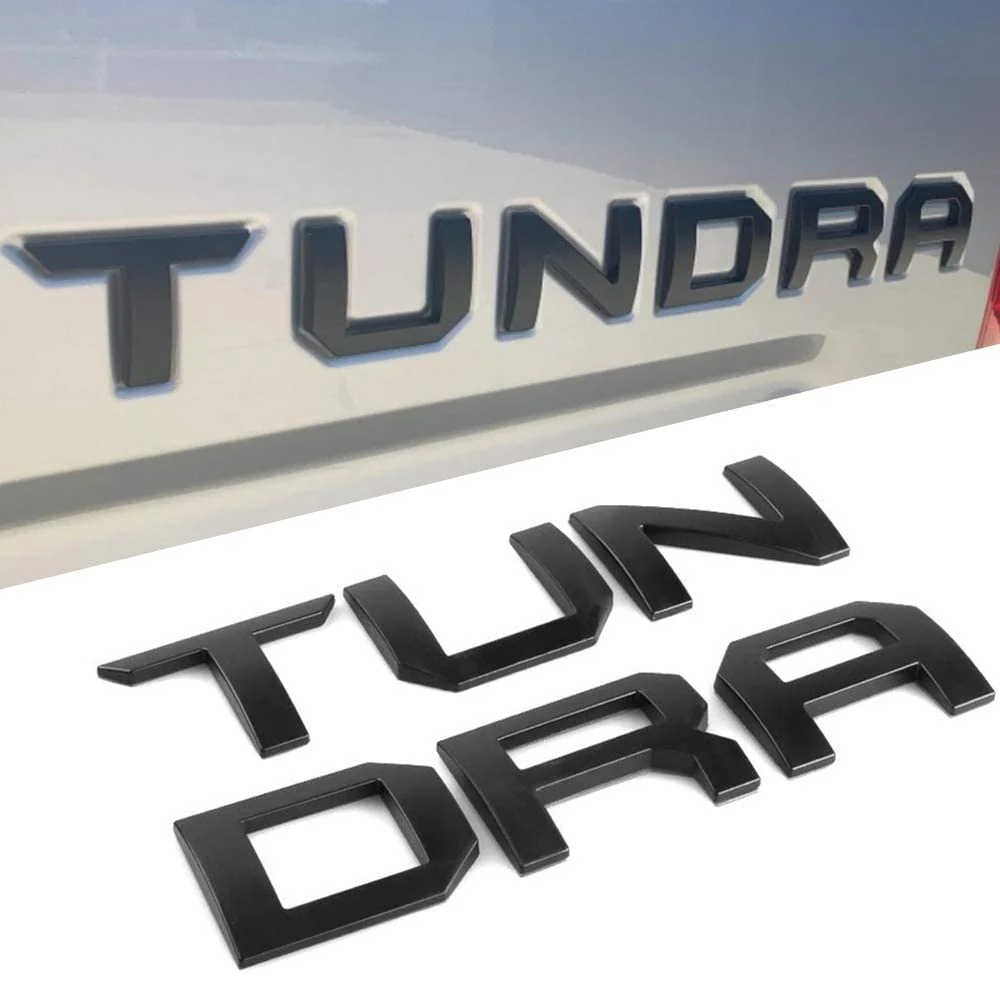

Black Silver Car Rear Tailgate Emblem Badge Letters Sticker For TOYOTA TUNDRA 2014 - 2020 Body Trunk Insert Logo Car Styling