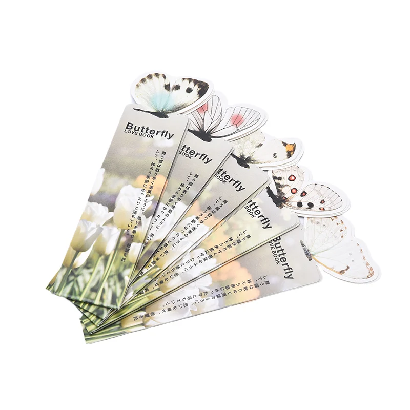 

10pcs/lot Kawaii Animal Butterfly Bookmark Paper Book Mark Creative Decorative Paper Cards School Stationery