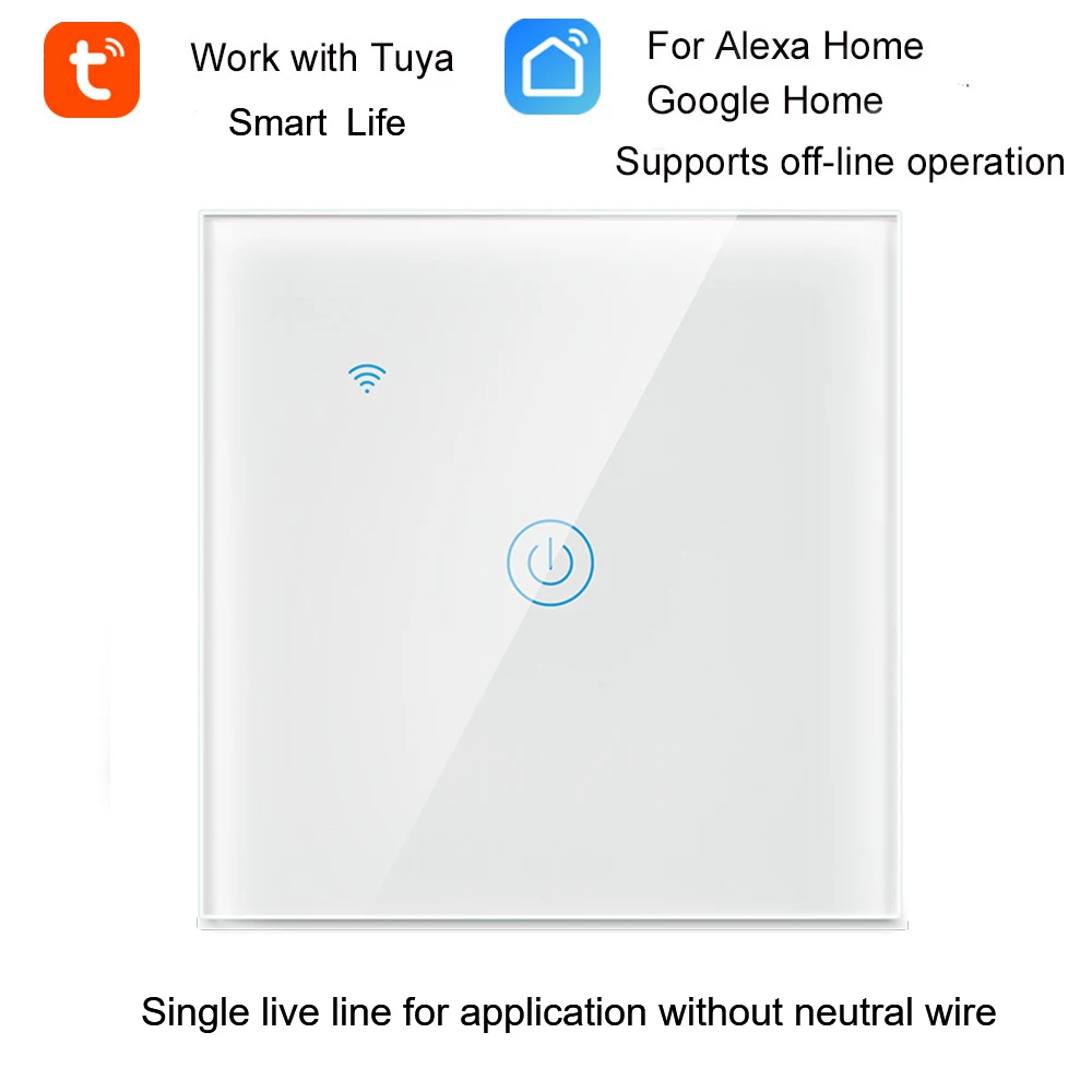 Tuya WiFi Smart Switch настенный светильник переключатель одножильная линия для