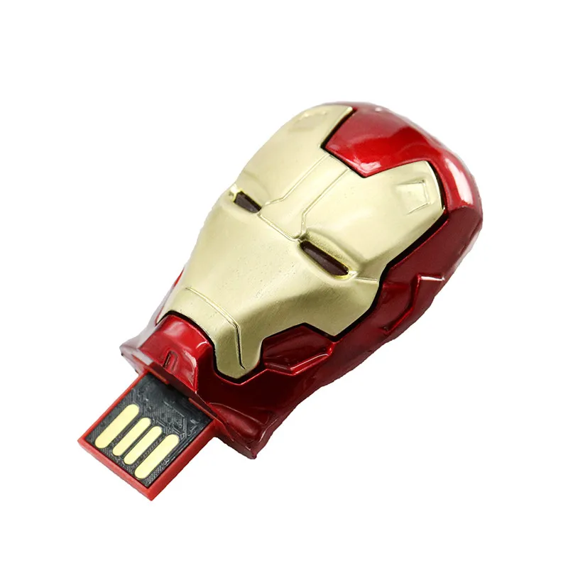 Металлический USB флеш-накопитель, 4 ГБ, 8 ГБ, флеш-накопитель, 16 ГБ, флеш-накопители, 32 ГБ, USB карта памяти, 64 ГБ, USB флеш-накопитель, Железный человек, Мстители, флешка