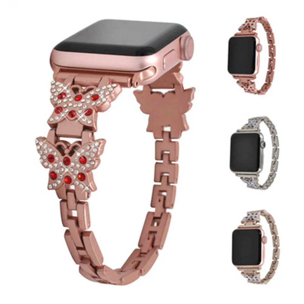 

Diamond Bracelet for Apple Watch SE Band Series 6 5 4 3 Strap 40mm 44mm Women Stainless steel Bands for iWatch Watch 38mm 42mm