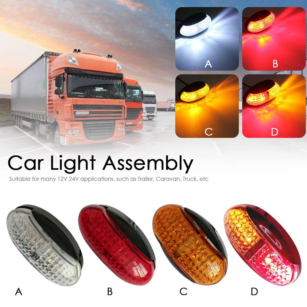 Castaleca 4 Pcs LED Side Lights Car Truck External Indicator Warning Fog Lamp Trailer Rear Reverse Light DC 12V 24V Waterproof | Автомобили
