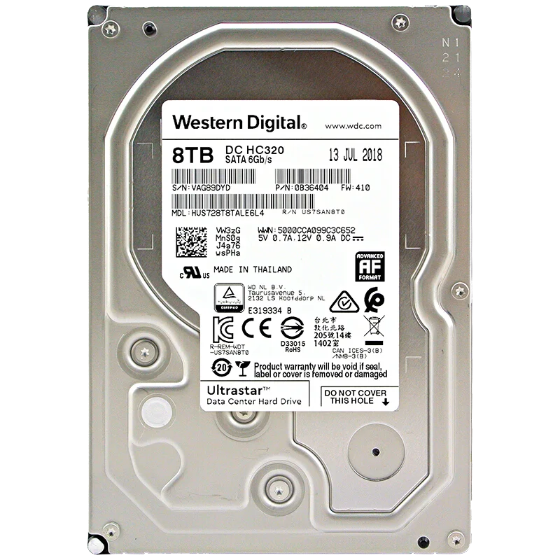 Günstig Western Digital WD 1TB 2TB 4TB 6TB 8TB 10TB Ultrastar DC HC320 SATA HDD 7200 RPM Klasse SATA 6 Gb/s Cache 3.5