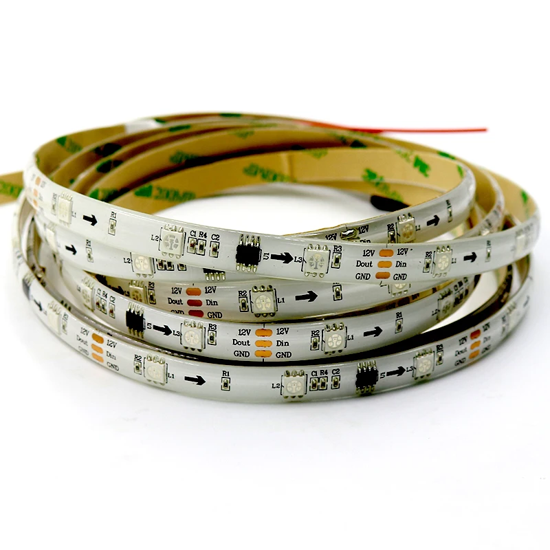 1 м индивидуально адресуемые светодиодные полосы WS2811 пиксельные 12 в 5050 SMD RGB