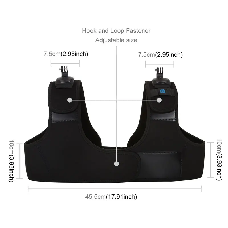 2-in-1 Dual&ampSingle Shoulder Strap Adjustable Chest Belt Mount Adapter For GoPro HERO8 Black 7/6/5 DJI OSMO Action Xiaoyi Cameras |