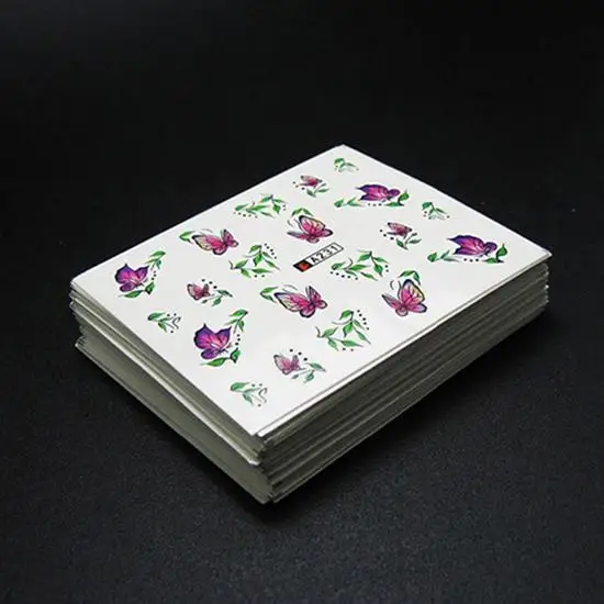 

50 листов наклеек для дизайна ногтей, цветок, водная переводная наклейка для ногтей, украшение «сделай сам», слайдер для маникюра, декоративн...