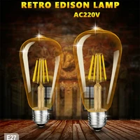 free shipping led edison vintage light bulbs 4w 6w 2200k dimmable led edison bulb antique led filament bulbs amber glass