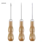 3 шт деревянной ручкой шитье Awl DIY Carft стежка иглы конус под давлением Трафареты парусиновая Обувь Ремонт Удар шило кожа ремесленное Шило инструмент