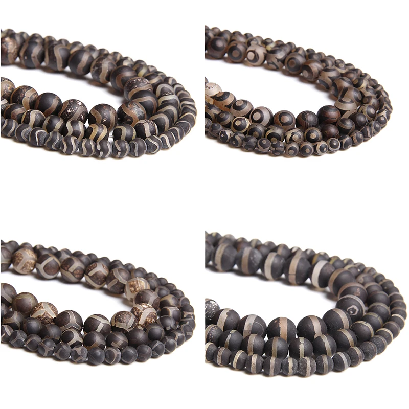 Ювелирные изделия тибетский глаз бусины натуральный камень: агат Beadsbrown камень