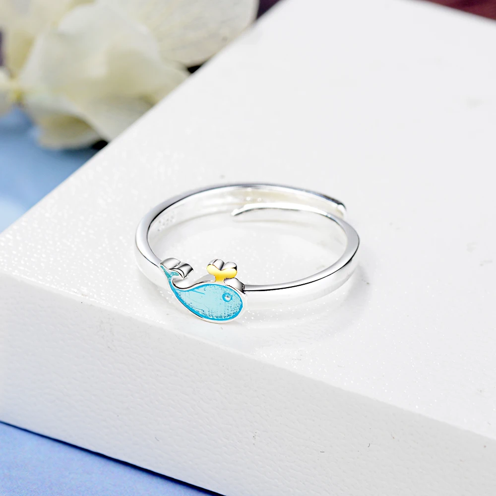 

NEHZY 925 sterling silver new woman fashion jewelry high quality crystal agate small whale simple ring size adjustable ring