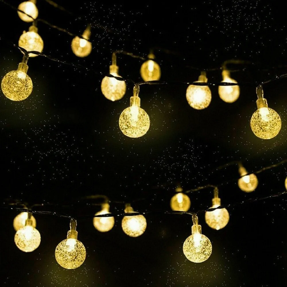20 40 светодиодный s Сказочный теплый белый свет струнный шар хрустальный садовый