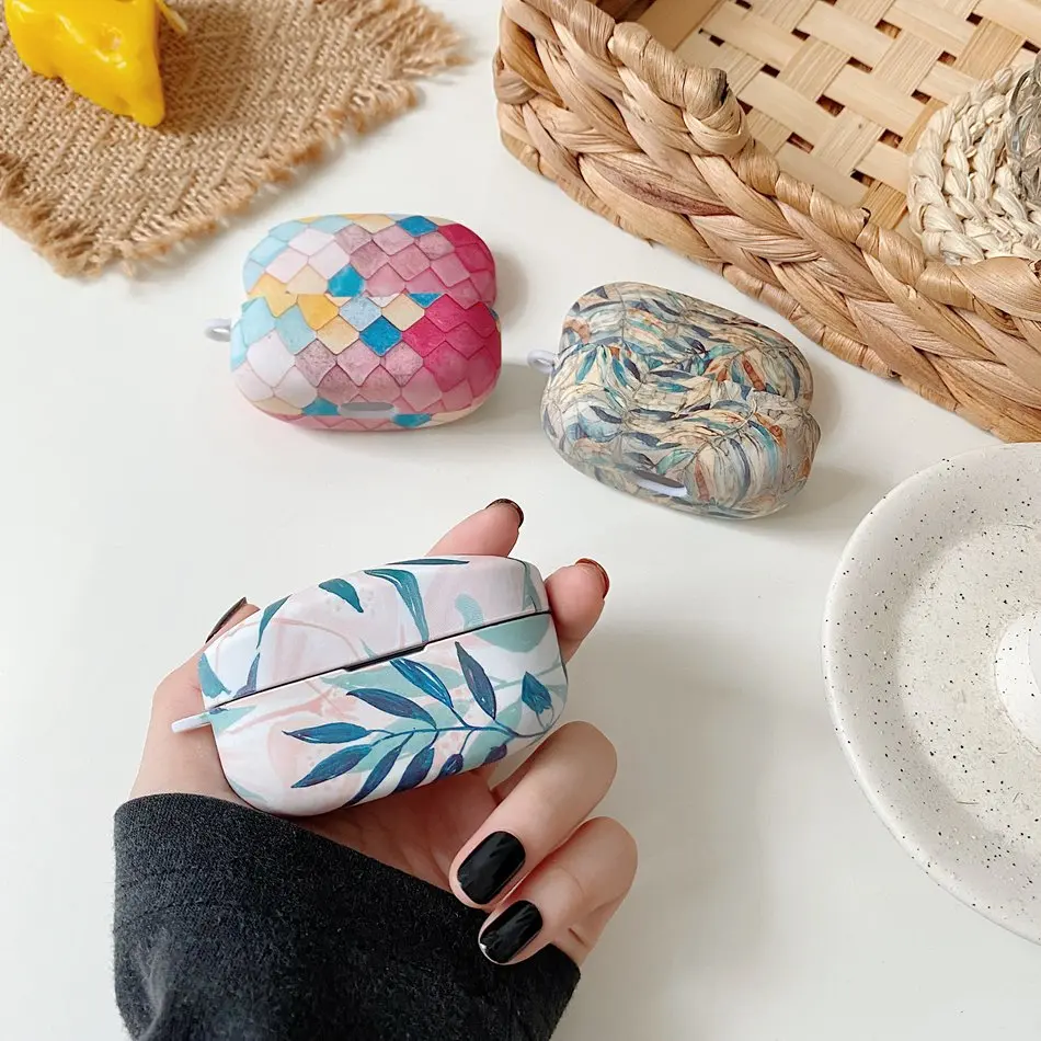 

For SONY WF-1000XM4 TWS Earphone Case Flower Scales Leaves Matte Hard PC Protect Earphones Cover For SONY WF1000XM4 Headset Case