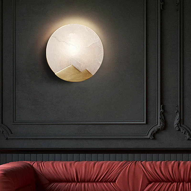 Современный Мраморный Настенный светильник светодиодный медный настенный конус