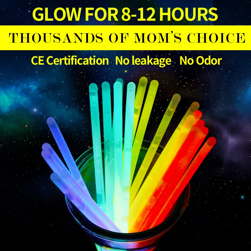 

New Fashion 50 Pcs 8" Mix Glow Stick Creative Design Safe Glow Stick Light Necklace Event Festive Party Supplies Free Shipping