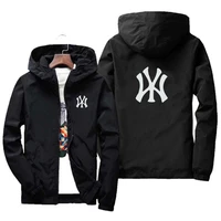 2021 spring and autumn new jacket mens street windbreaker hooded zipper slim jacket mens casual size 7xl