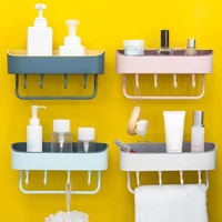 punch free plastic bathroom shelf shower gel shampoo holder storage rack organizer home decoration bathroom accessories