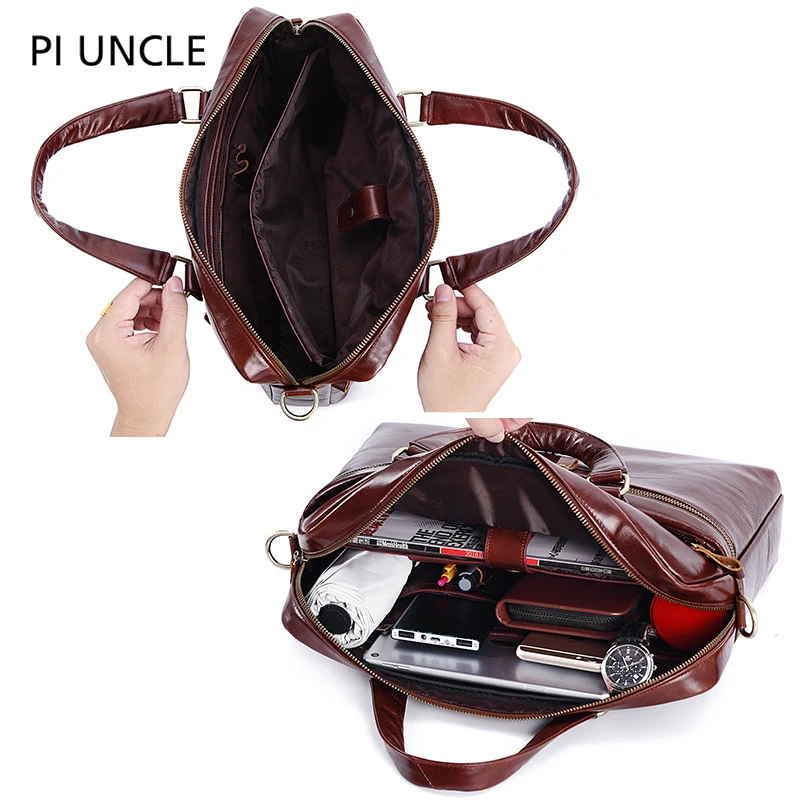 PI UNCLE мужская сумка мессенджер из натуральной кожи мужские сумки через плечо