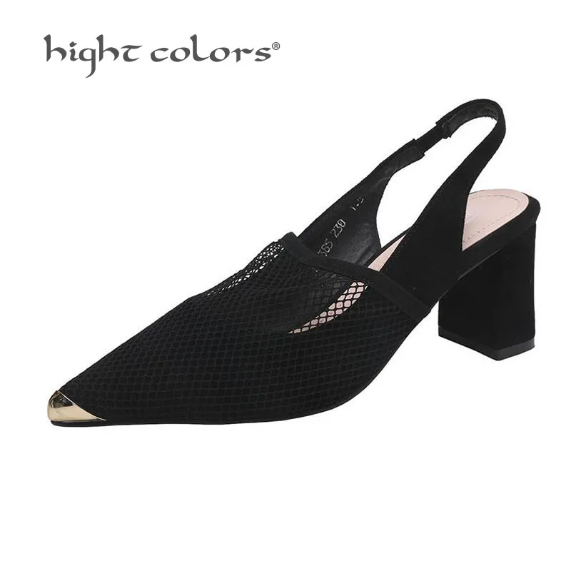 Женские сетчатые туфли-лодочки на высоком каблуке 7 см с острым носком | Обувь