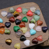 5pcspack ring surface cabochons 18 colors heart shape love ring face bare stone diy beads for making rings earrings size 10mm