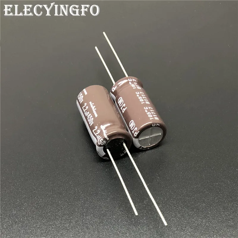 

10pcs/100pcs 2.2uF 450V NICHICON PJ Series 10x20mm 450V2.2uF Low Impedance Long Life Aluminum Electrolytic capacitor