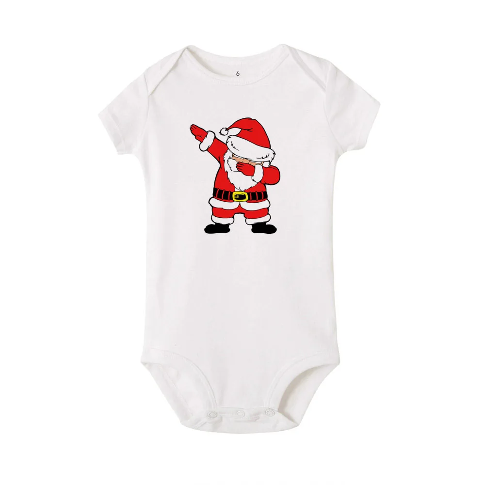 Dabbing Santa family look; Рождественский Комбинезон для маленьких мальчиков; вечерние футболки для девочек; белые топы; семейная одежда для братьев и сестер