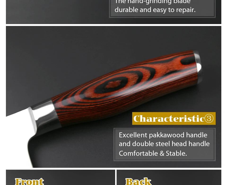 XINZUO 7 ''дюймовый нож Santoku немецкий 3 слоя 440C плакированный стальной нож из нержавеющей стали японский стиль шеф-повара с деревянной ручкой Pakka