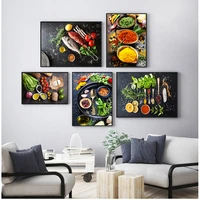 posters prints wall art food modular picture nordic home decoration canvas painting grains spices spoon peppers kitchen