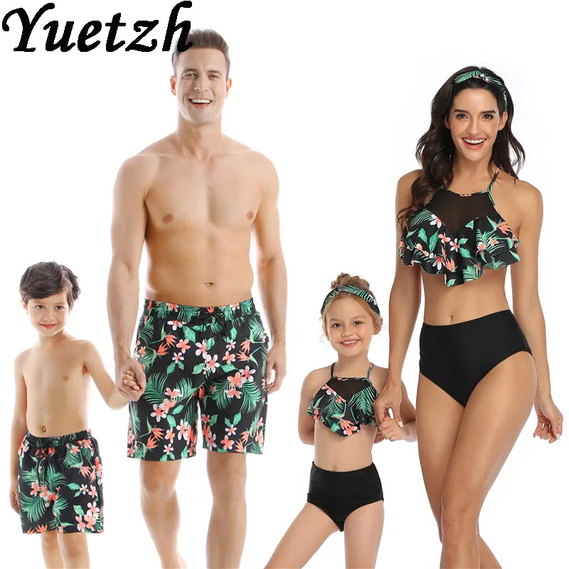 2020 Семейные купальники бикини женский купальник для девочек комплект мужские и