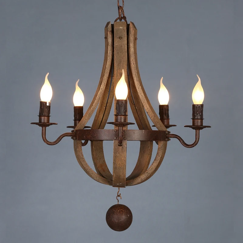

Американская сельская Ретро железная люстра из твердой древесины, лампа для магазина одежды, бара, кафе, спальни, столовой