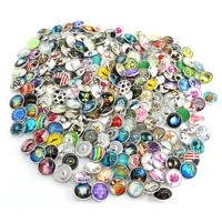 50pcsbag wholesale mix random sales glass resin alloy snap 18mm jewelry buttons for diy interchangeable snap bracelet necklaces