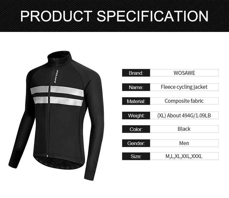 WOSAWE зимняя Флисовая теплая Мужская велосипедная куртка горный велосипед с