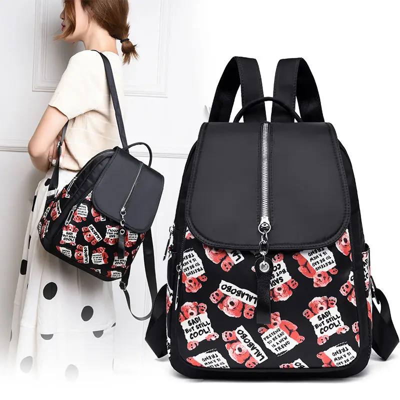 

Waterproof Oxford Backpack for Women Girls Casual Black Nylon School Bags High Quality Travel Tote Backpack Shoulder Bag
