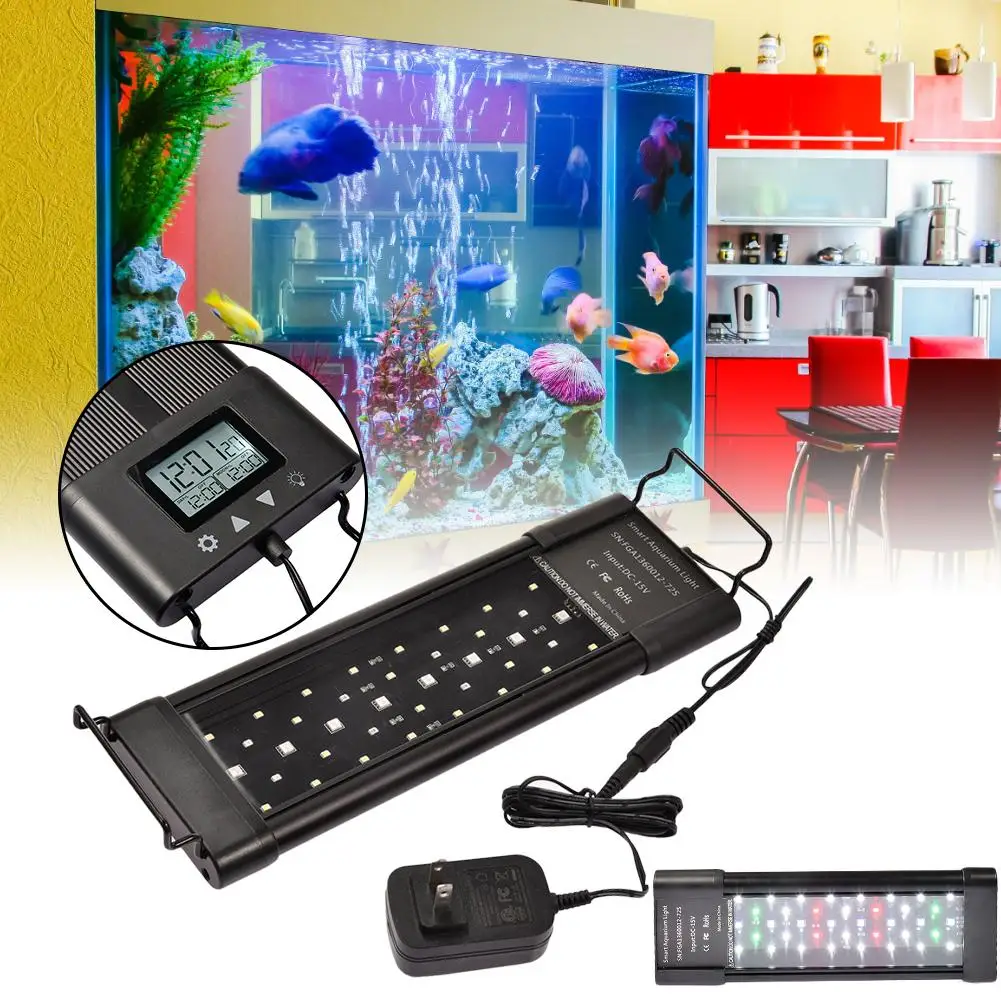 7 цветов AdjustableTimer аквариумный светодиодный светильник ing полный спектр RGB Aqua завод