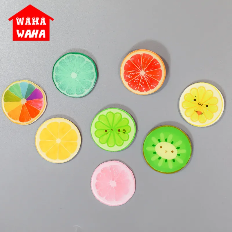 8 шт. Круглый акриловый магнит на холодильник с фруктами для детей сувенир