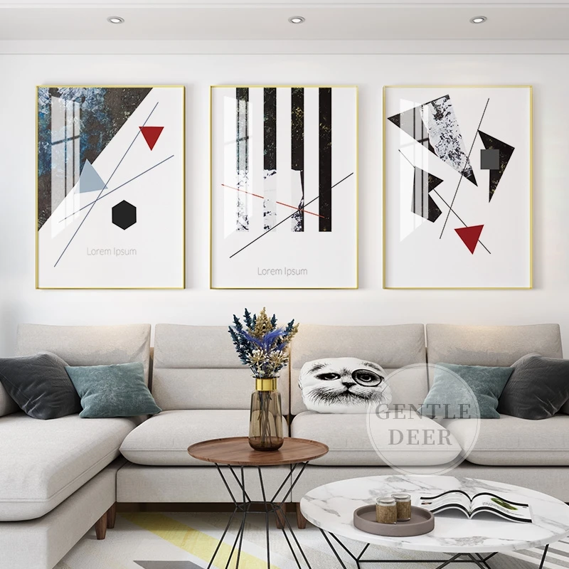 Современная Абстрактная Геометрическая настенная Картина на холсте линия