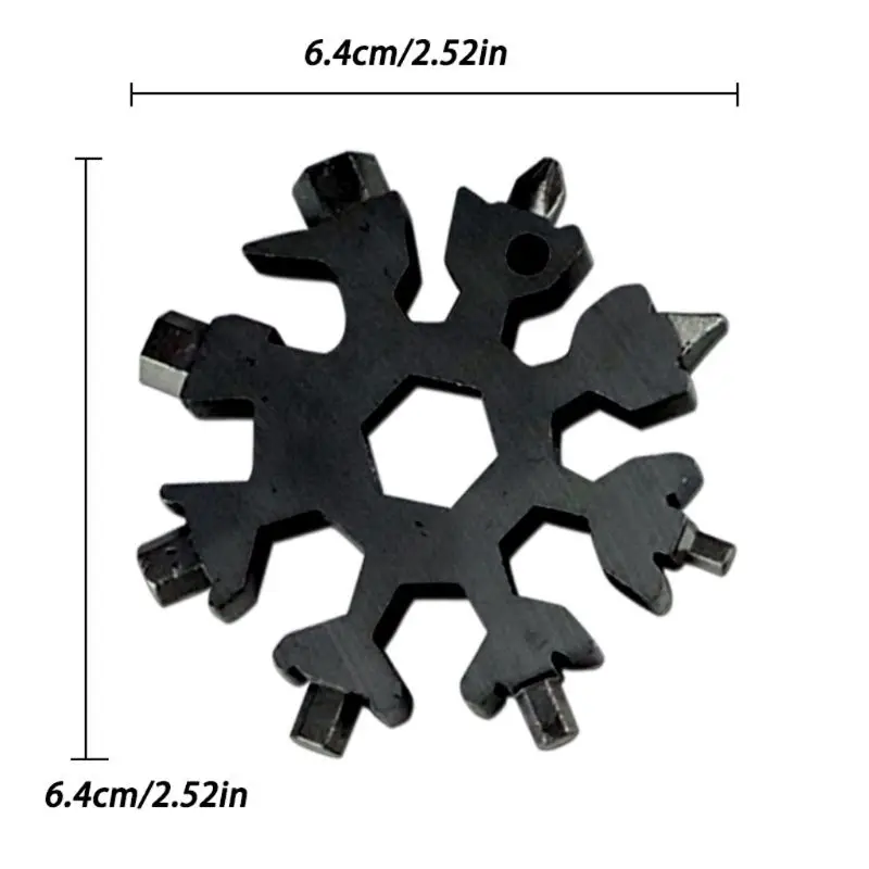 

10Pcs18-in-1 Snowflake Multi-Tool,Stainless Steel Multitool Card 35ED
