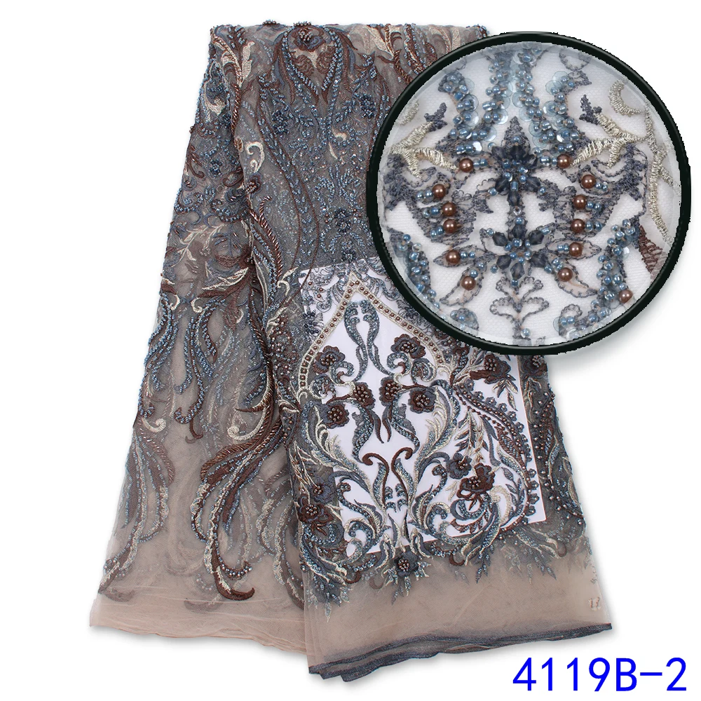 

XIYA ручной тяжелый пайетки африканская кружевная ткань 2021 высокого качества, декорированные бисером для ухода за кожей в нигерийском стиле ...