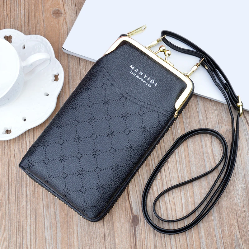 

Women's Wallet PU Leather Zipper Card Holder Female Wallet Coin Purses Mobile Phone Money Bag Clutch Shoulder Bag Handbag Pocket