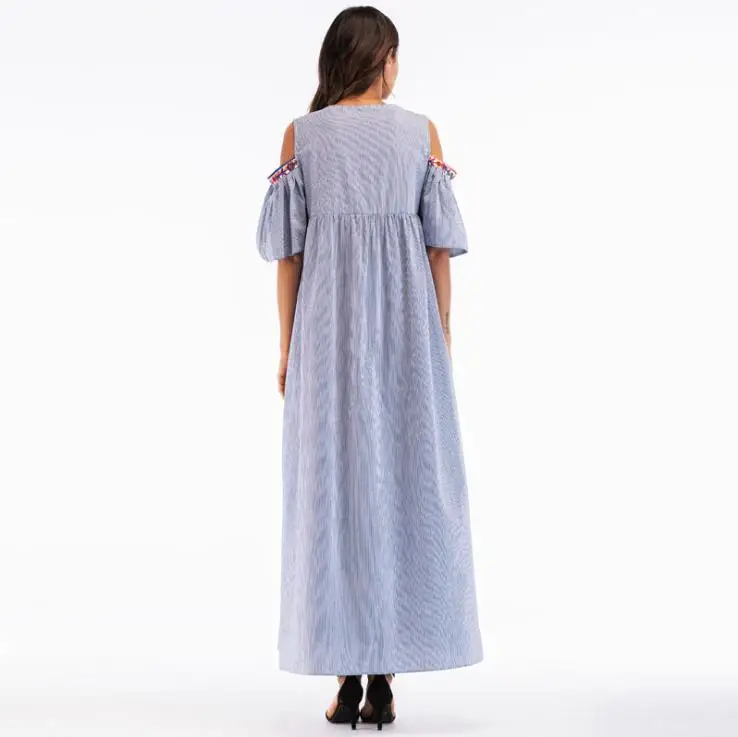 Элегантное платье с вышивкой Абаи этнические летние Вечернее Платье