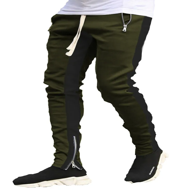 

New European And American Color Matching Sports Fitness Men's Running Training Pants High Street Large Size Casual Pants