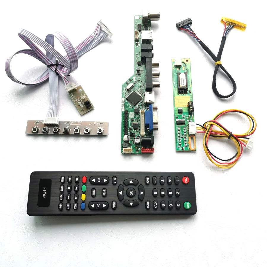 Для B154EW08 V0 V1 LVDS 1CCFL 30Pin клавиатура + пульт инвертор T.V56 плата привода VGA USB AV RF ЖК