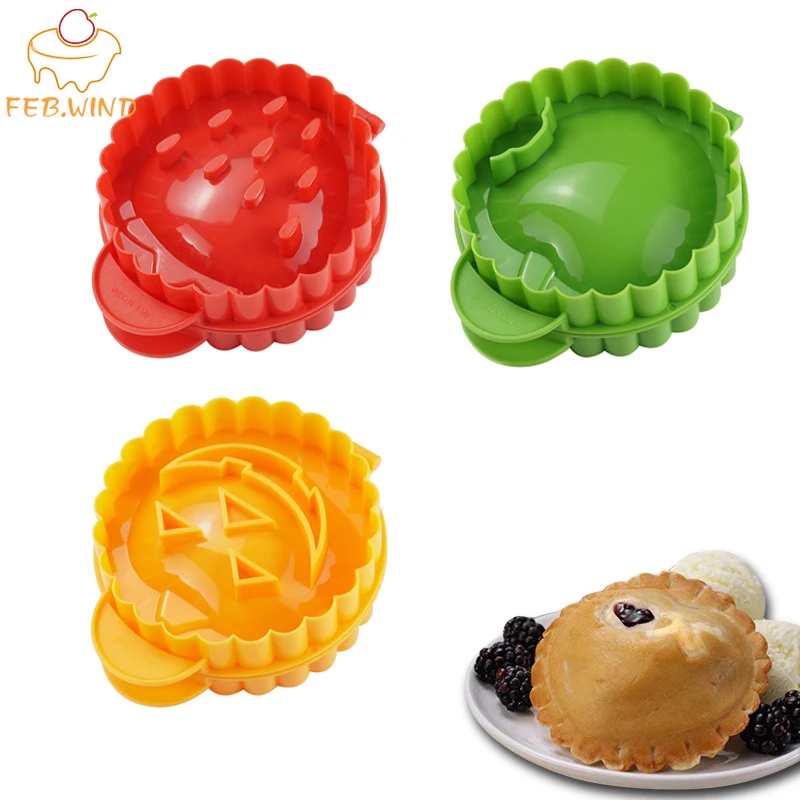 Plastic Mini Pie Maker Pumpkin/Strawberry/Apple Shaped Pocket Pie Mold Pies Crust Mould Press Dough Press Pastry Tools 731