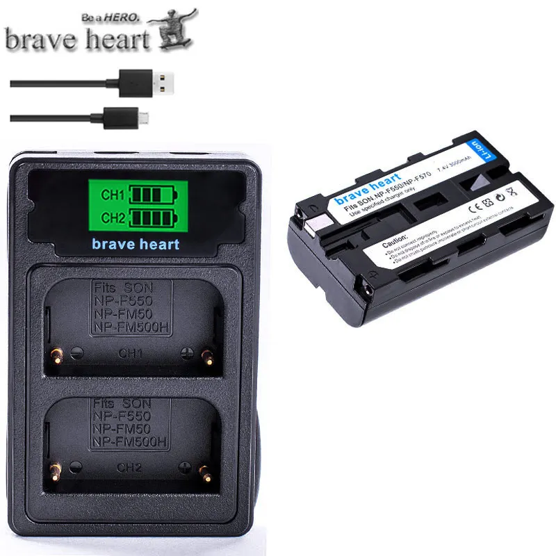 chagrer and 1battery NP-F550 NP F550 NP-F570 Камера Батарея упаковке с открытыми порами+ ЖК-дисплей USB Зарядное устройство для sony NP-F330 NP-F530 NP-F570 NP-F730 NP-F750 CCD-TRV81 CCD-RV100 - Цвет: chagrer and 1battery