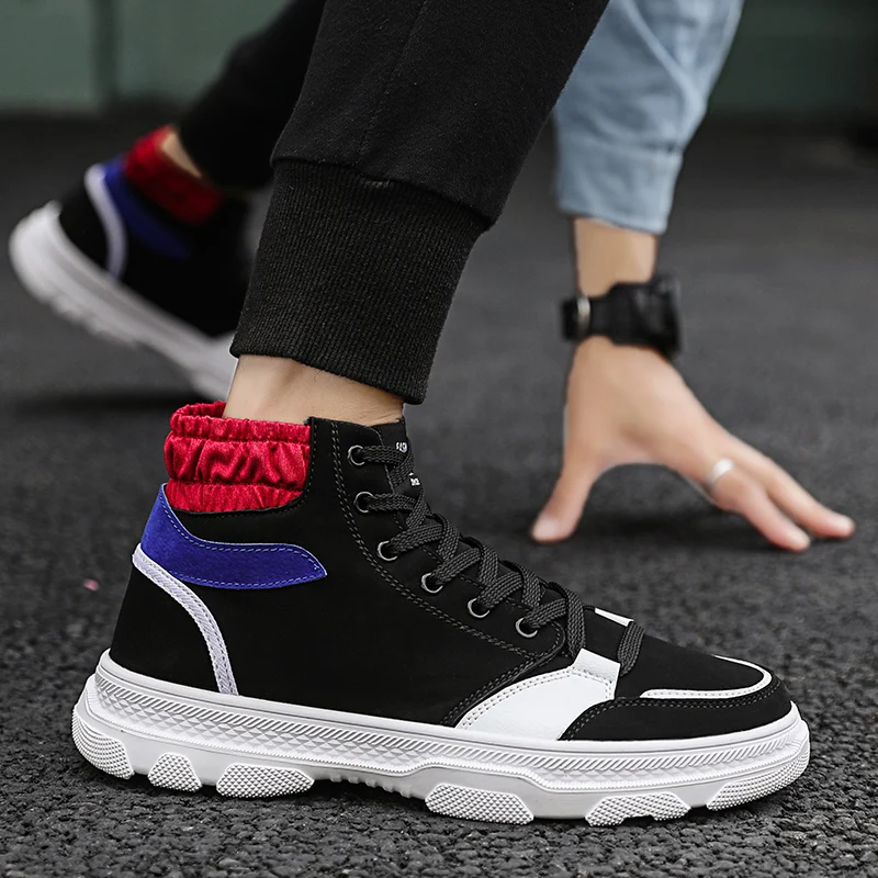 Мужская обувь для скейтбординга с высоким берцем Новинка мужские кроссовки в