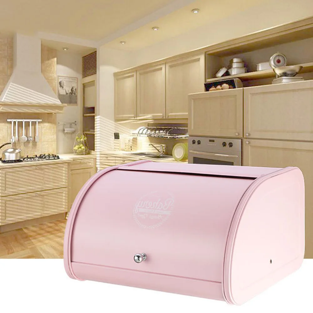 

Durable Retro Practical Kitchen Storage Pastry Decorative Roll Non Base Bread Box Cake Home Iron Rustproof )